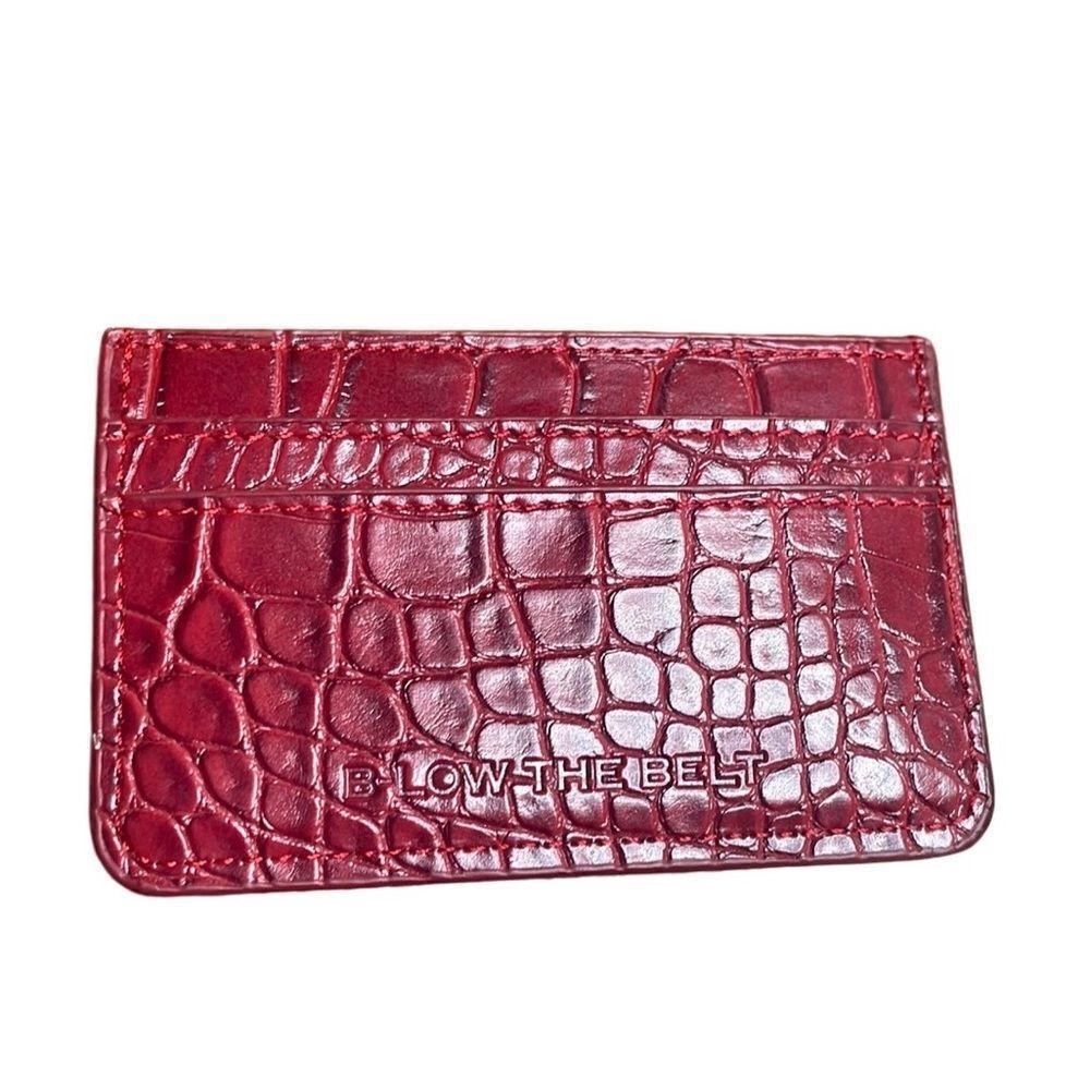 B-low the Belt Red Snake Print Faux Leather Card Holder Wallet
